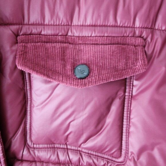 Koolaburra by Ugg Midweight Puffer with Corduroy Accents | Women's XL | Burgundy - Picture 5 of 13